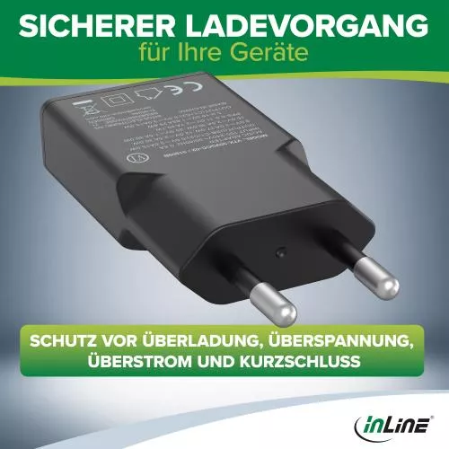InLine® USB Netzteil Ladegerät Dual USB-C, PD, PPS, 30W, schwarz
