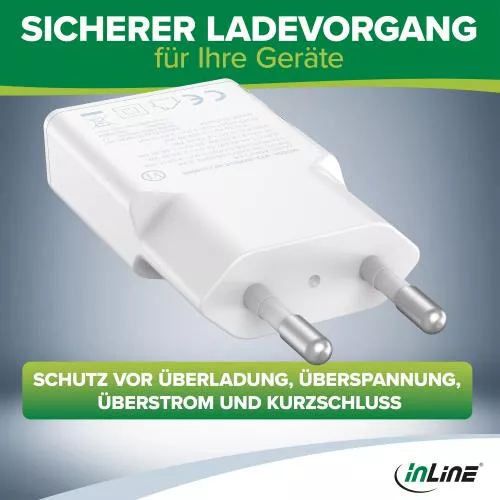 InLine® USB Netzteil Ladegerät Dual USB-C, PD, PPS, 30W, weiß