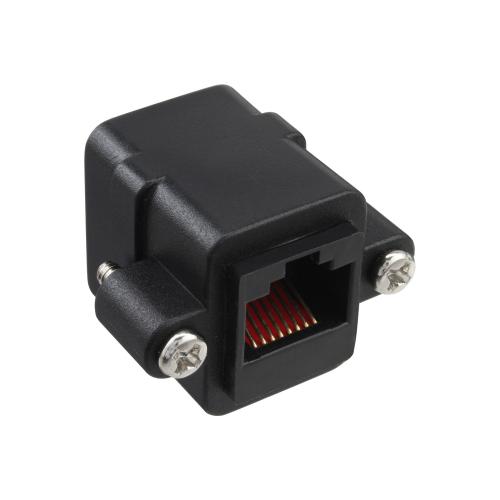 RJ45-Einbaukupplung UTP, 2x RJ45 Buchse, 1:1-Belegung, schwarz