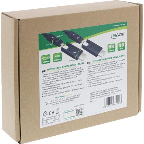 Preview: InLine® HDMI AOC Kabel, Ultra High Speed HDMI, 8K4K, Stecker abnehmbar