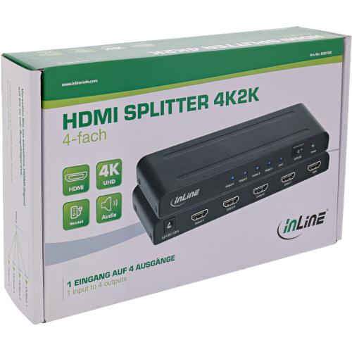 Preview: InLine® HDMI Splitter/Verteiler, 4-fach, 4K2K@60Hz kompatibel
