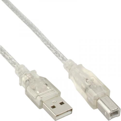 USB 2.0 Kabel A an B, transparent