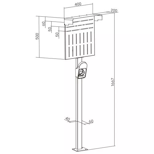 Universal Wallbox Standfuß XL mit Wetter- und Kabelschutz – Extra großer Ständer für EV-Ladestationen