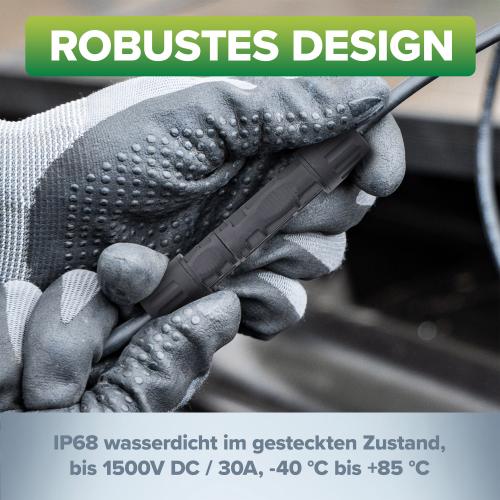 Preview: MC4-kompatible Solarsteckverbinder – 10x Stecker + 10x Buchse (Set)
