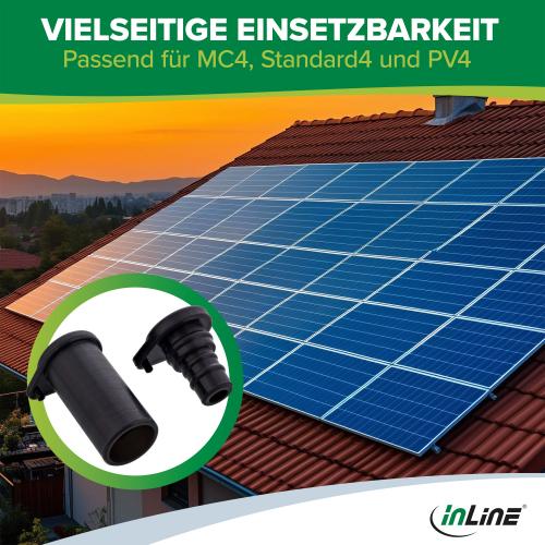 Preview: Staubschutzkappen für MC4/PV4 Solarstecker – 10er Set (Stecker + Buchse)