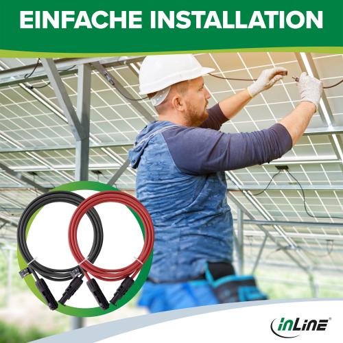 Preview: Solarkabel Verlängerung 6 mm² (2×2 m, Schwarz/Rot)