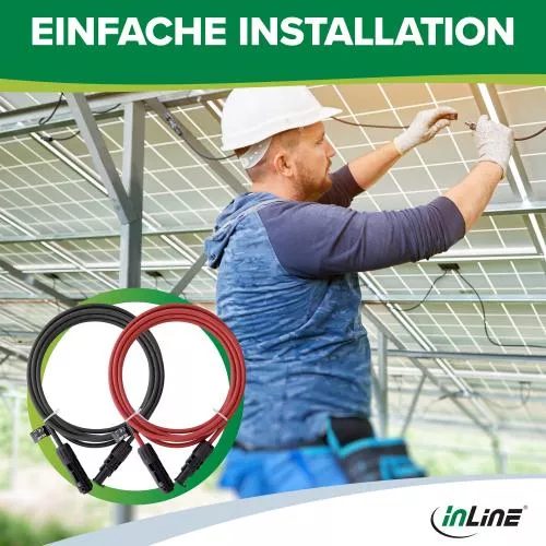 Solarkabel Verlängerung 6 mm² (2×10 m, Schwarz/Rot)