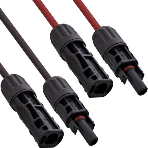 Solarkabel Verlängerung 6 mm² (2×15 m, Schwarz/Rot)