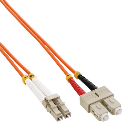 InLine® LWL Duplex Kabel LC/SC 50/125µm