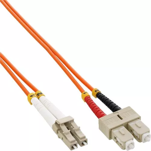 InLine® LWL Duplex Kabel LC/SC 50/125µm