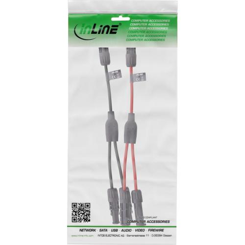 Preview: Solarkabel Y-Verteiler 2-fach Set (2×0,36 m, Schwarz/Rot, 4 mm²)