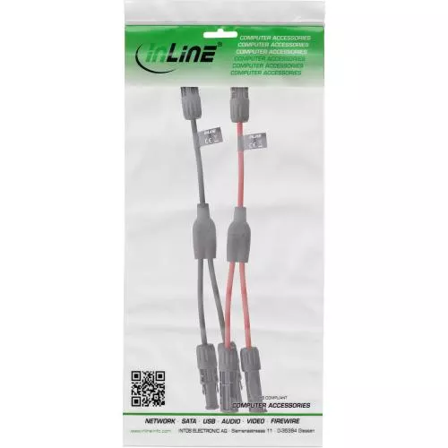 Solarkabel Y-Verteiler 2-fach Set (2×0,36 m, Schwarz/Rot, 4 mm²)