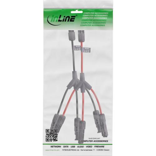 Preview: Solarkabel Y-Verteiler 3-fach Set (2×0,36 m, Schwarz/Rot, 4 mm²)