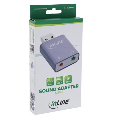 Preview: USB-A Audio-Soundadapter – Externe Soundkarte mit Mikrofon & Stereo-Ausgang