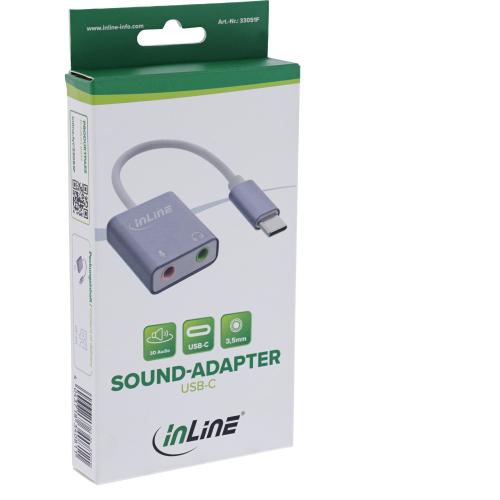Preview: USB-C Audio-Soundadapter – Externe Soundkarte mit Mikrofon & Stereo-Ausgang