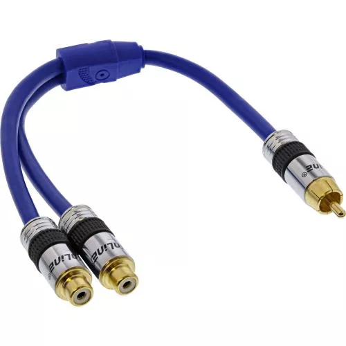 Cinch-Y-Kabel Premium – 1x Cinch Stecker auf 2x Cinch Buchse, 0,25 m