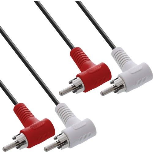 Cinch Audiokabel 2x Cinch Stecker/Stecker, gewinkelt, 1,2 m