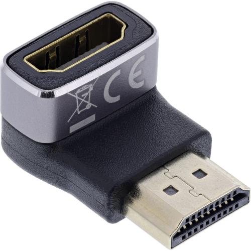 Preview: HDMI Adapter – 90° gewinkelt (unten), HDMI A Stecker auf Buchse, 8K UHD