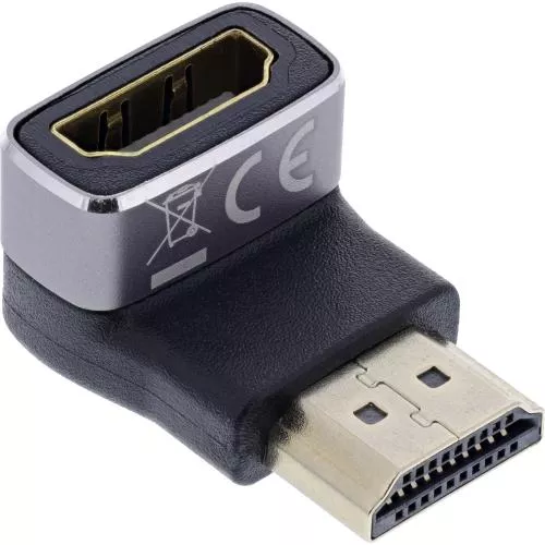 HDMI Adapter – 90° gewinkelt (unten), HDMI A Stecker auf Buchse, 8K UHD