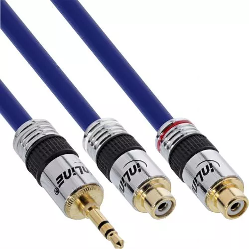 Audio Adapterkabel Premium – 3,5 mm Klinke Stecker auf 2x Cinch Buchse, 0,25 m