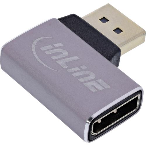 DisplayPort 1.4 Adapter – Stecker auf Buchse, 90° rechts, 8K UHD