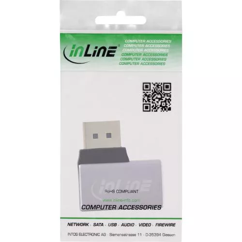 DisplayPort 1.4 Adapter – Stecker auf Buchse, 90° rechts, 8K UHD