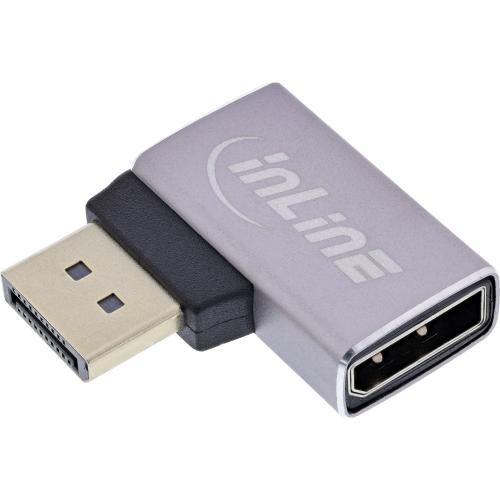 DisplayPort 1.4 Adapter – Stecker auf Buchse, 90° links, 8K UHD