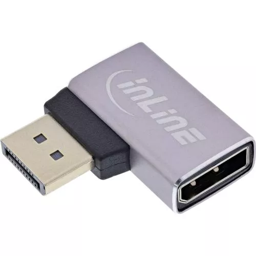 DisplayPort 1.4 Adapter – Stecker auf Buchse, 90° links, 8K UHD