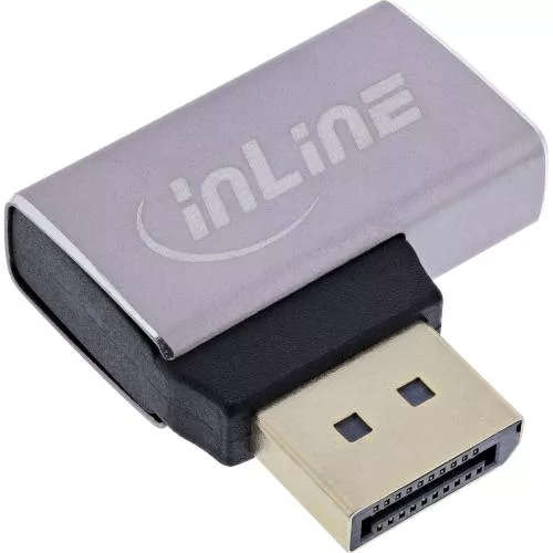 DisplayPort 1.4 Adapter – Stecker auf Buchse, 90° links, 8K UHD
