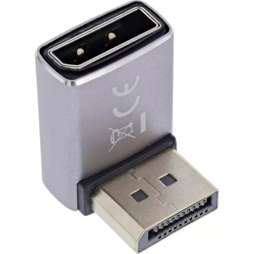 DisplayPort 1.4 Adapter – Stecker auf Buchse, 90° unten, 8K UHD