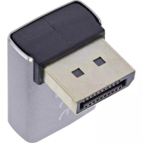DisplayPort 1.4 Adapter – Stecker auf Buchse, 90° unten, 8K UHD