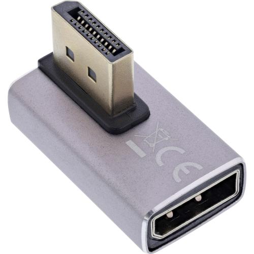 DisplayPort 1.4 Adapter – Stecker auf Buchse, 90° vertikal rechts, 8K UHD