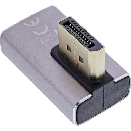 Preview: DisplayPort 1.4 Adapter – Stecker auf Buchse, 90° vertikal rechts, 8K UHD