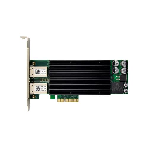 Preview: Dual Gigabit Netzwerkkarte, 2x RJ45, PCIe x4, PoE+