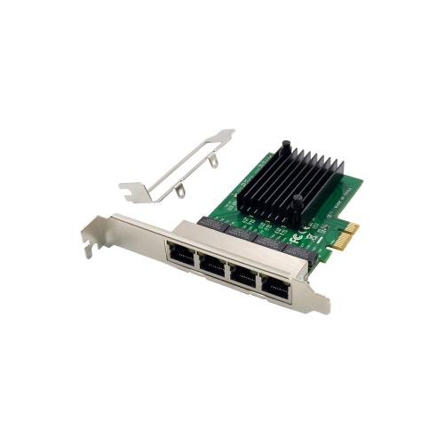 Quad Gigabit Netzwerkkarte – 4x RJ45, PCIe x1, platzsparend & effizient