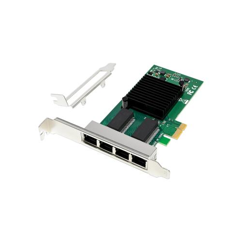 Quad Gigabit Netzwerkkarte – 4x RJ45, PCIe x1, kompakt & vielseitig