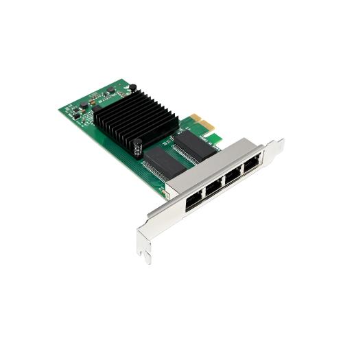 Preview: Quad Gigabit Netzwerkkarte – 4x RJ45, PCIe x1, kompakt & vielseitig