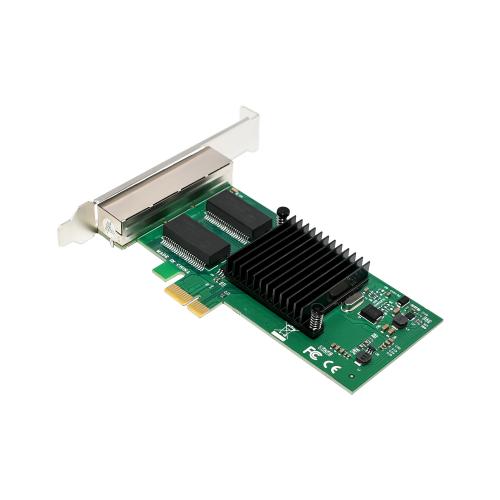 Preview: Quad Gigabit Netzwerkkarte – 4x RJ45, PCIe x1, kompakt & vielseitig