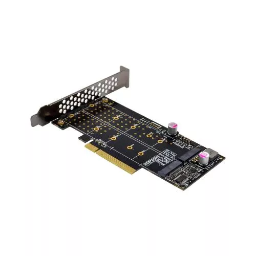 PCIe Karte x8 zu 2x NVMe M.2 (Key M) – Bifurcation-fähig