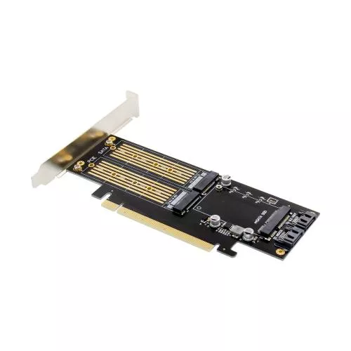 PCIe Karte x16 zu 2x M.2, 1x mSATA