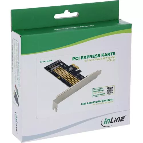 PCIe x1 NVMe M.2 Adapterkarte – M.2 Key M, intern, bis 1 Gb/s