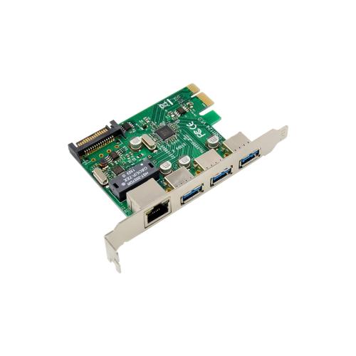 Preview: Kombikarte – Gigabit LAN & 3x USB 3.2 Gen 1, PCIe, RJ45 + USB-A
