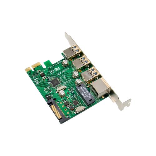 Preview: Kombikarte – Gigabit LAN & 3x USB 3.2 Gen 1, PCIe, RJ45 + USB-A