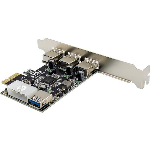 Preview: PCIe USB Karte – 3x extern + 1x intern USB 3.2 Gen.1, mit Stromanschluss