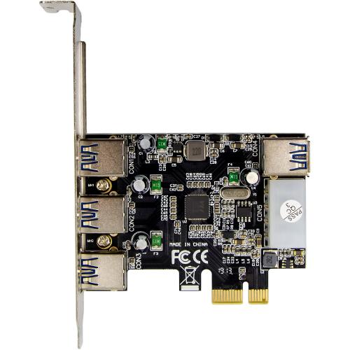Preview: PCIe USB Karte – 3x extern + 1x intern USB 3.2 Gen.1, mit Stromanschluss