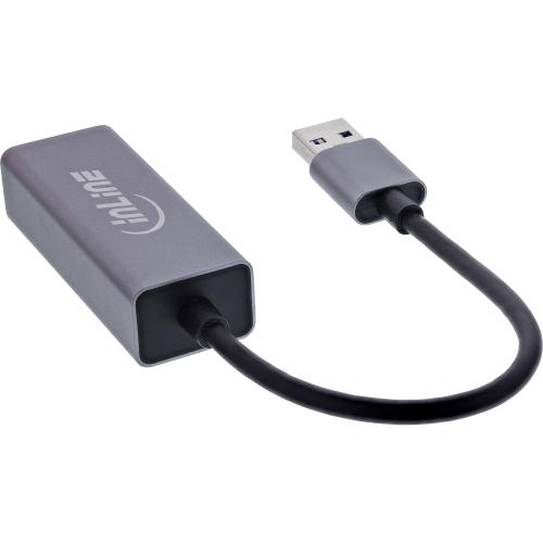 Preview: USB-A auf RJ45 Gigabit Netzwerkadapter, 0,15 m, Aluminiumgehäuse