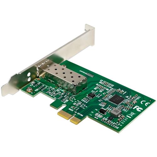 Preview: Gigabit Netzwerkkarte mit 1x SFP Fiber, PCIe x1, inkl. Low-Profile-Blech