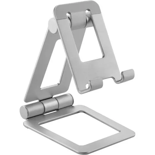 Smartphone- & Tablet-Halter, klappbar, Aluminium, bis 10", silber
