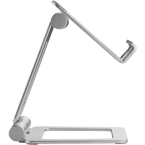 Preview: Smartphone- & Tablet-Halter, klappbar, Aluminium, bis 10", silber