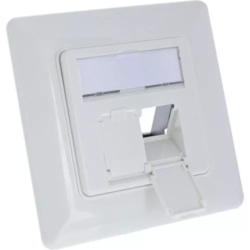Rahmenset für 2x RJ45, schmale Bauform 32 mm, Keystone SNAP-In, UP, weiß